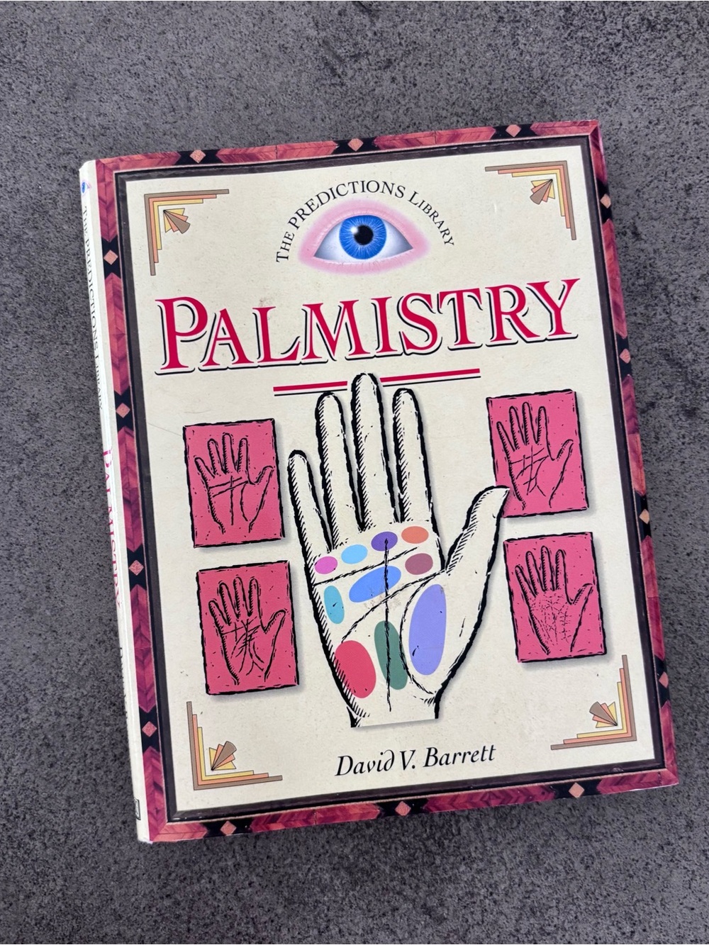 Palmistry by David V. Barrett - Cream & Pink Illustrated Hardcover- vintage book